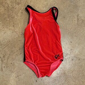 GK velvet velour hot pink CXS (3/4) leotard in EUC